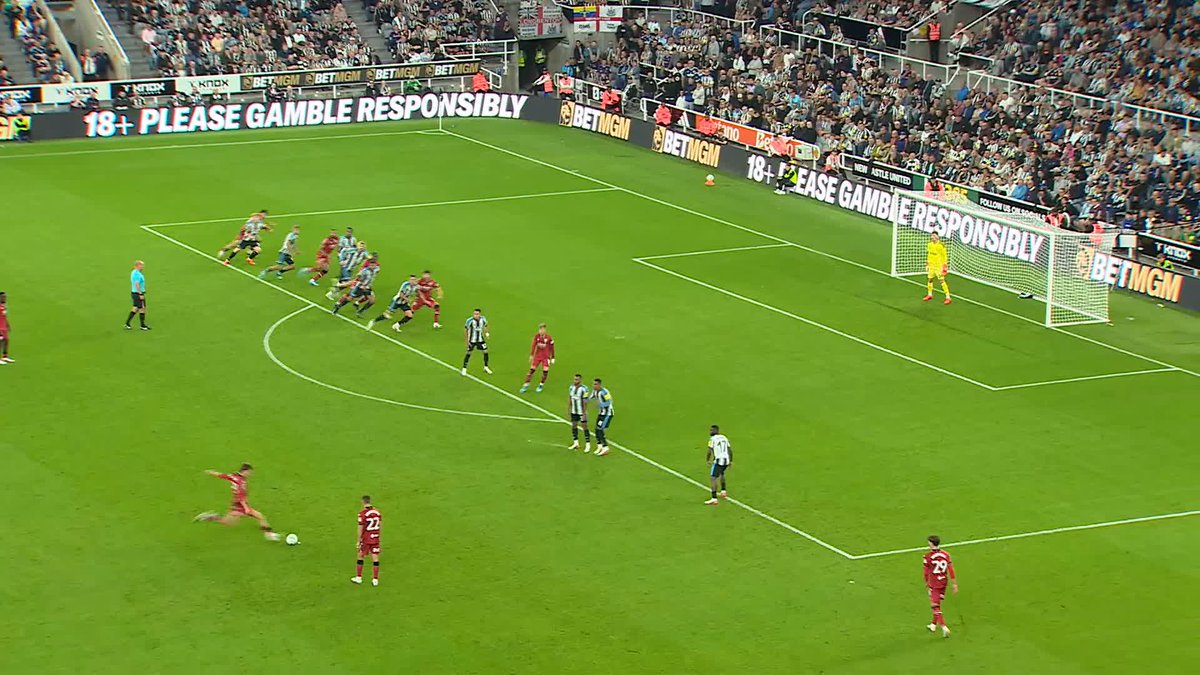 A sensational free-kick from Isaac Price to give West Brom the lead at St. James' Park! 🤯 Watch the Carabao Cup here! -