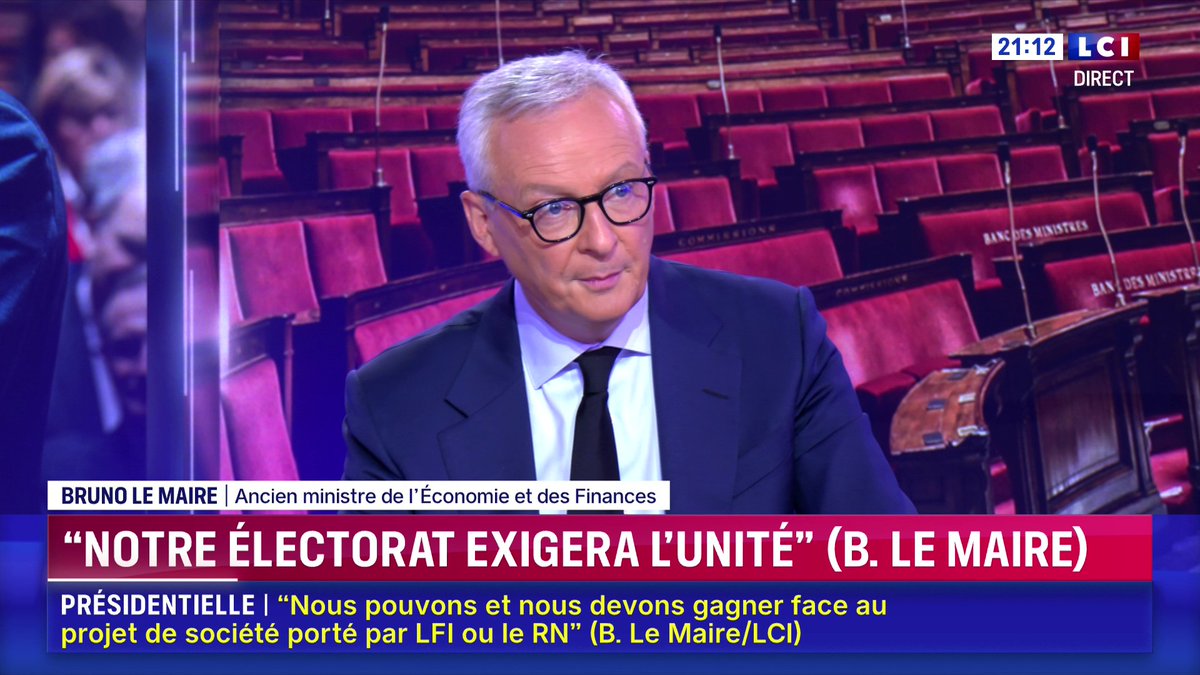 🗣️ Bruno Le Maire opposé à la limitation du mandat présidentiel à deux : "C’est le peuple français qui doit dire stop ou encore au président de la République" 📺 Face à Darius Rochebin