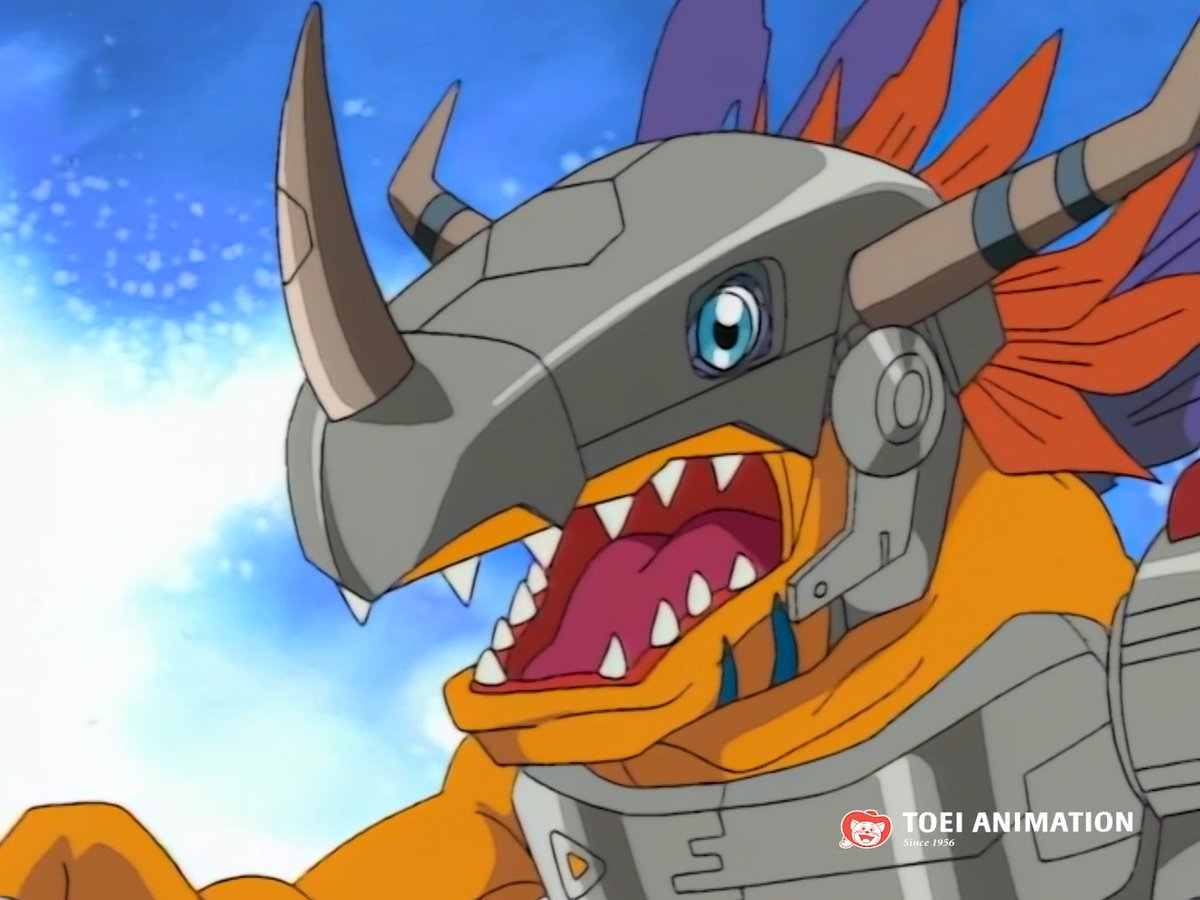 ¡MetalGreymon ha derrotado a su oponente! 🦖🔥 ¿Sabes el nombre de este Digimon? Escríbelo en comentarios. #Digimon #DigimonAdventure #MetalGreymon