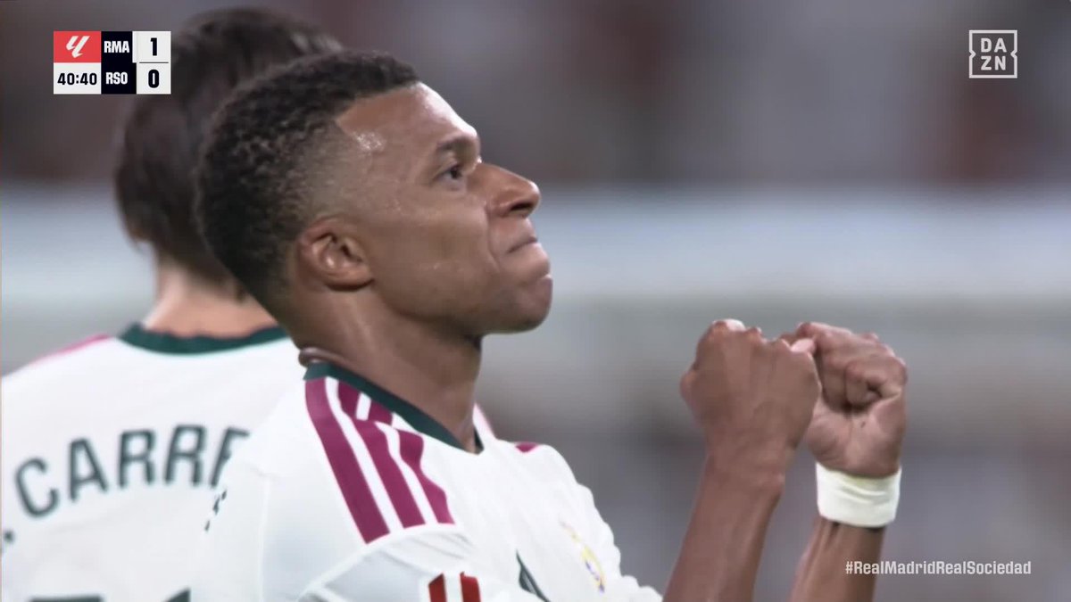 今季もエンバペは止まらない🫵⚽️ バルベルデの運びからエンバペが決めた！ エースの豪快な一撃がベルナベウでの開幕弾🔥 🇪🇸ラ・リーガ 第1節(延期分) 🆚レアル・マドリード×ソシエダ #ラリーガ #だったらDAZN