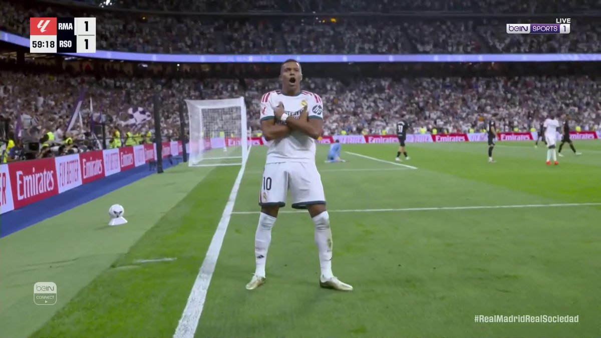 مبابي يعود ويضرب من جديد ويسجل هدفه الثاني بعد تمريرة رائعة من بيلينغهام ⚽️🔥 #الدوري_الإسباني