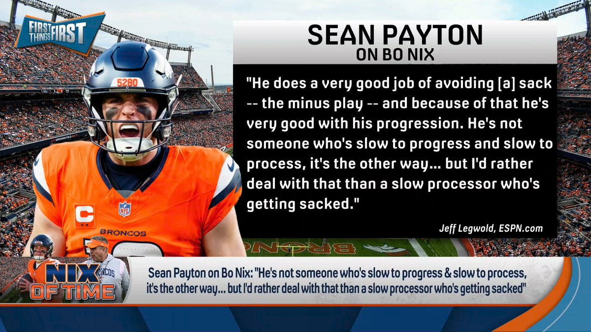 “I do think he just is what he is at this point. He looks like the same quarterback he was in college… He’s consistent. He’s not gonna make mistakes. But he’s not gonna push the ball down the field all that often.” Geoff Schwartz says Bo Nix is who he is: