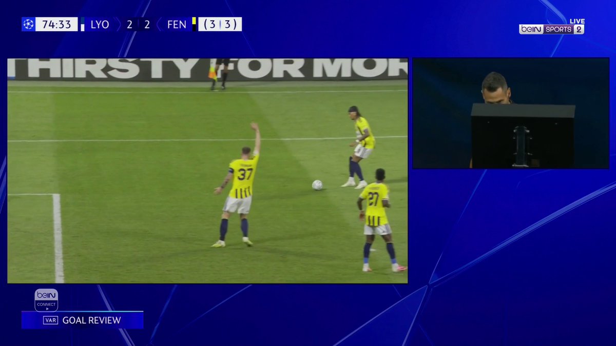 🚫 تقنية الفيديو VAR تلغي هدف التعادل لليون بداعي التسلل 📺⚽ #UCL