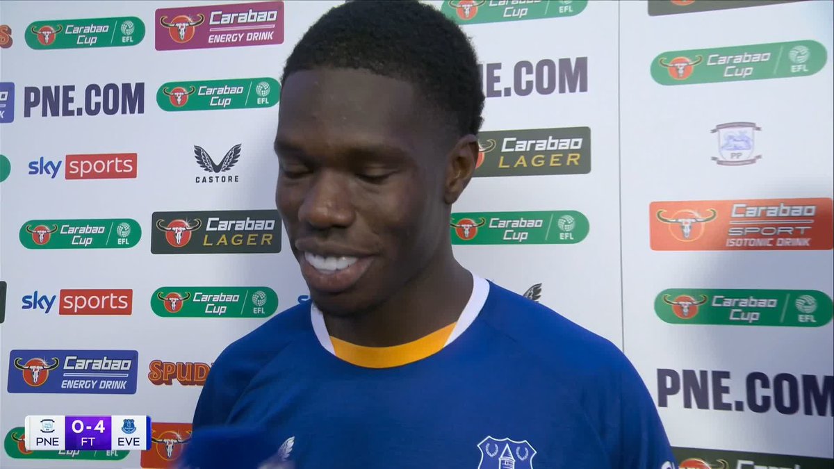 "I said this season needs to be mine!" 😤 Thierno Barry reacts to scoring a hat-trick for Everton to book their place in the Carabao Cup third Round 👏