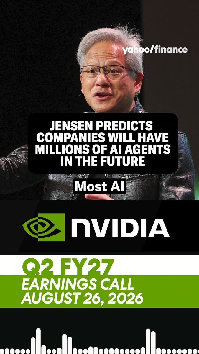 Jensen Huang predicts companies will have millions of AI agents in the future. 🤖