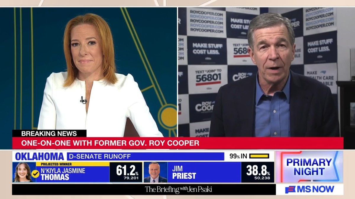Roy on midterm voting restrictions: I think you're seeing a lot of people in North Carolina, particularly on college campuses, are having an "I'll show you" attitude. "You're not going to take our vote away. We'll show you." I went to North Carolina A&T State University, the largest HBCU in North Carolina. They removed that ballot box from their campus, but the students are marching to the nearest polling place and they're spreading the word that it's really important for them to get out and vote in this election because our country needs a course correction. And that's what they can do in these midterms by putting the checks and balances back into the Constitution that the framers intended.