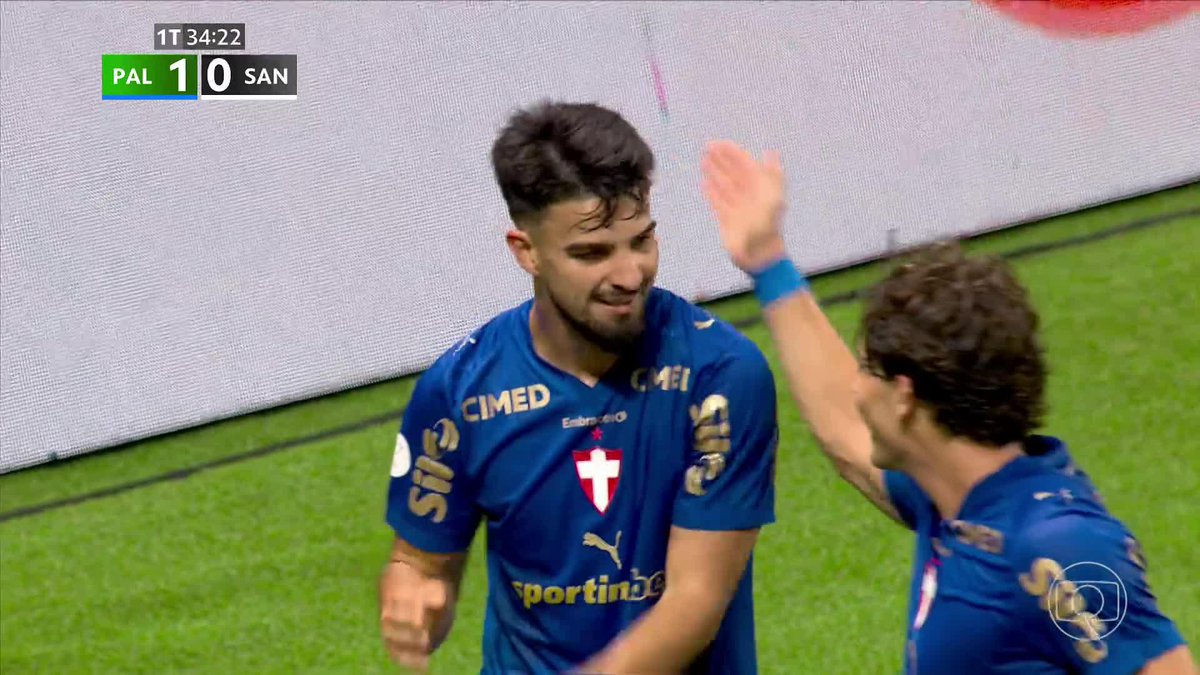 O gol de Flaco López! Palmeiras 1x0 Santos! 🎥 TV Globo | ge