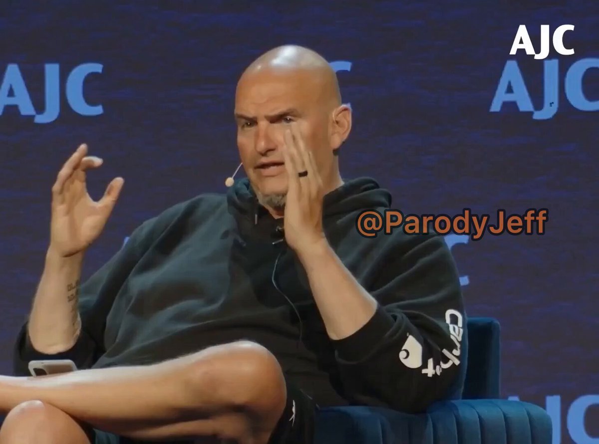 John Fetterman just said it: “Until the day I die, I’ll vote to give Israel whatever it needs—military, financial, or intelligence support.” “Israel is a paragon of democracy.”