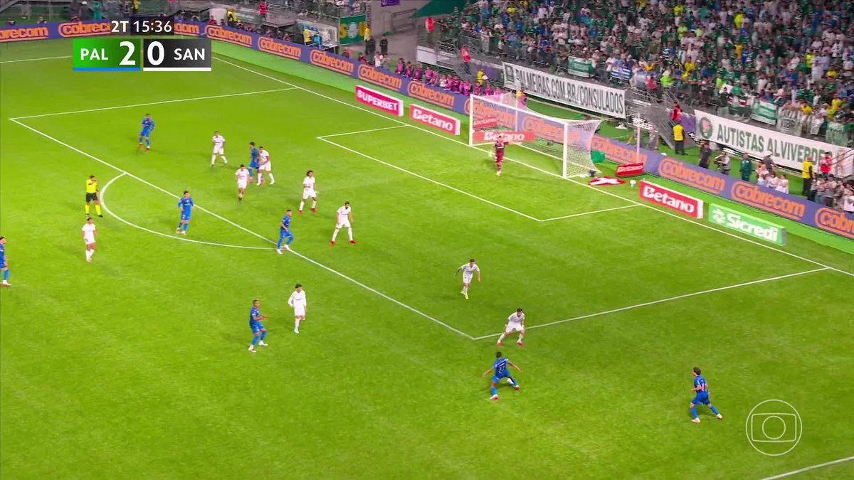 O segundo gol de Flaco López no jogo! Palmeiras 3x0 Santos! 🎥 TV Globo | ge