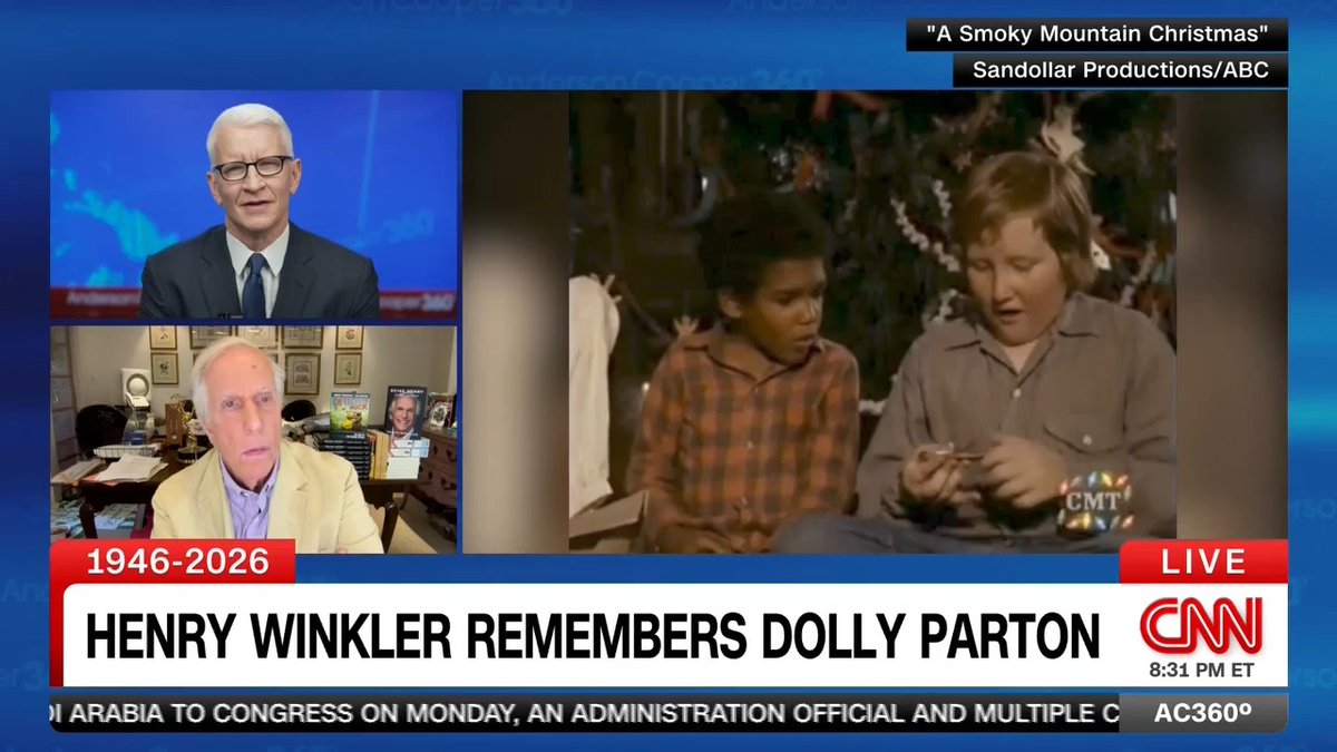 Actor Henry Winkler, who was the director on Dolly Parton's first TV movie, "A Smoky Mountain Christmas," talks about what it was like to know and work with her. "The universe was torn" when we lost her, says Winkler.