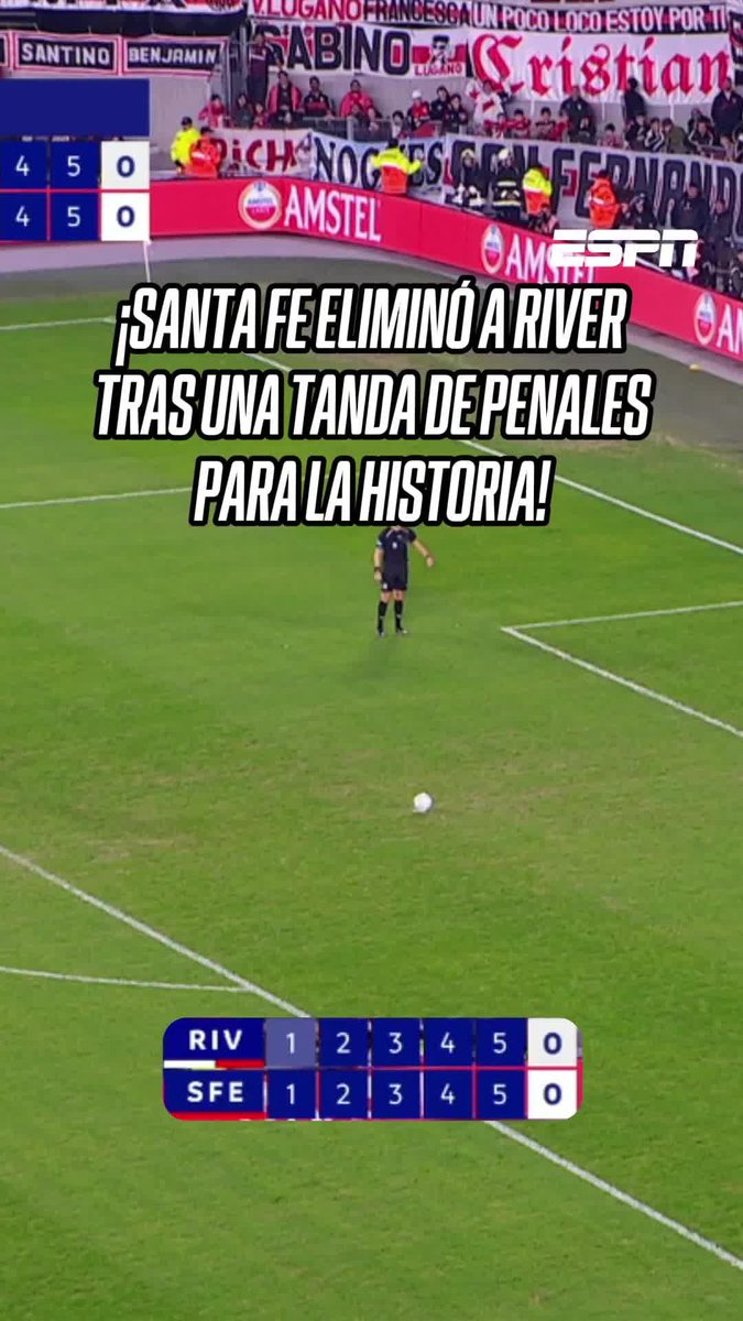 ❌ UNA TANDA DE PENALES PARA LA HISTORIA EN EL MONUMENTAL ⚪🔴⚪ River lo tuvo para ganar, Santa Fe pasó a tener la victoria dos veces y finalmente los arqueros definieron al clasificado a los cuartos de final. ¡Terrible definición! 🏆 CONMEBOL #Sudamericana