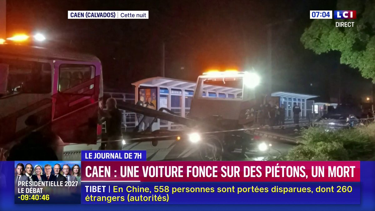 🔴 Caen : un homme en voiture fonce sur un groupe de personnes, faisant au moins 1 mort et 10 blessés Une bagarre serait à l’origine du drame. Selon nos informations, le suspect, un Russe de 26 ans connu a été interpellé à Ouistreham et placé en garde à vue