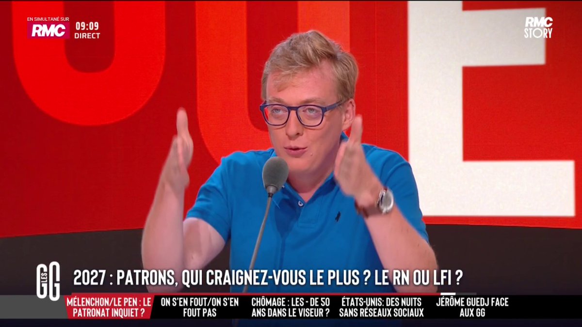💥 "LFI est en roue libre depuis quelques jours." 🗣️ Antoine Diers : "LFI ces dernières semaines, c'est : brûler 600 milliards € de dette, les riches sont 'nuisibles' et la famille traditionnelle est d'extrême droite. Entre Mélenchon et Le Pen, je n'ai pas de doute." #GGRMC