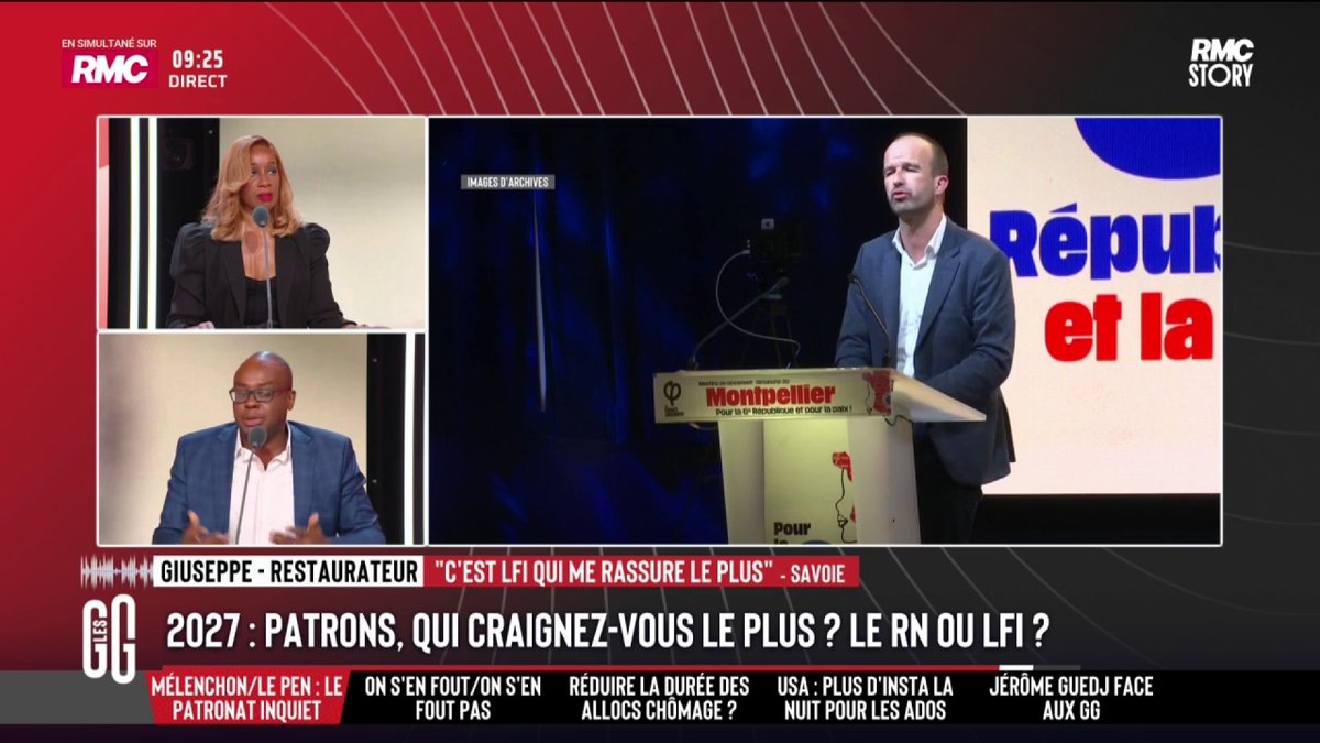 🚨 "Je crains plus le RN que LFI." 📞 Giuseppe, restaurateur, au 3216 : "Le RN n'a pas de ligne économique claire. LFI, ils ont un truc carré. Sur le pouvoir d'achat, ce sont les seuls à donner des idées. Ça me rassure. Les seuls à avoir un programme, ce sont eux." #GGRMC