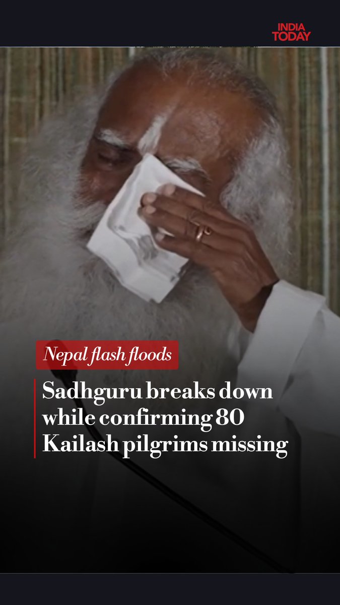 Spiritual leader Sadhguru Jaggi Vasudev became emotional while confirming that a group of 80 pilgrims returning from the Kailash-Manasarovar Yatra is missing following devastating flash floods near the Nepal-Tibet border. He said roads and communication networks have been severely disrupted, leaving the group’s whereabouts unconfirmed. Sadhguru added that he has sought permission to reach the affected site, while the embassies of the countries represented in the group have been informed. #Sadhguru #KailashMansarovar #NepalFlood #NepalFlashFlood #Pilgrims