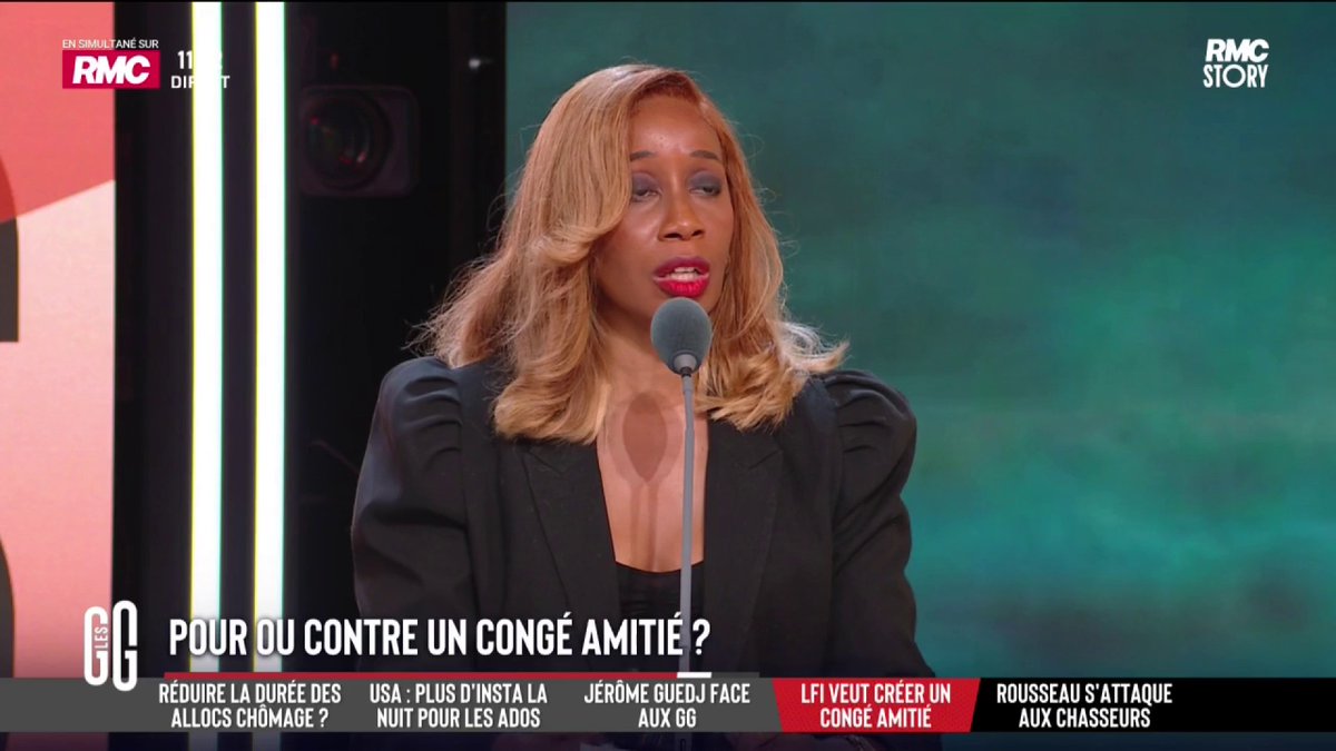 👯 Pour ou contre un congé amitié ? 🗣️ Joëlle Dago-Serry : "Ils piétinent la magie de l'amitié. T'as des amis et tout d'un coup t'as LFI qui vient codifier tout ça. Je n'ai pas besoin de l'État pour soutenir mon ami." #GGRMC