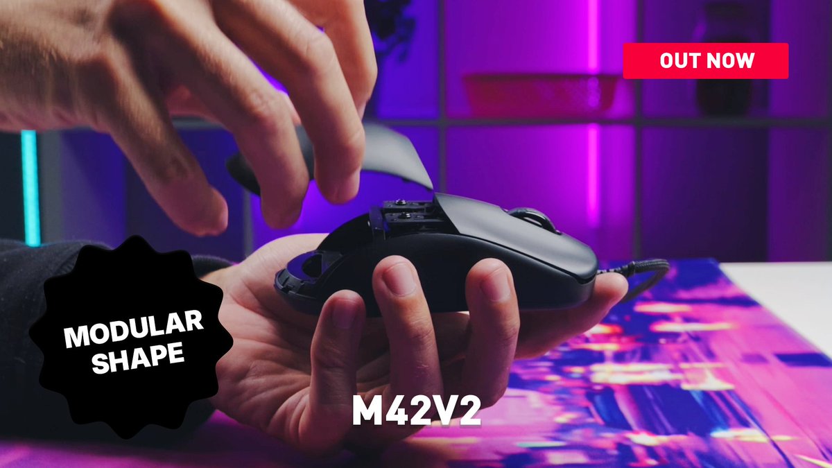 Introducing the M42V2. Based on the iconic M42 shape, the M42V2 brings ultra-light performance, adjustable size and pro-level parts into an affordable package. 45 grams. Swappable back shells. Plug and play settings directly on the mouse. Whether you’re climbing the ranks or just getting started, this is where winning starts. 👉 Out now at and your local reseller.