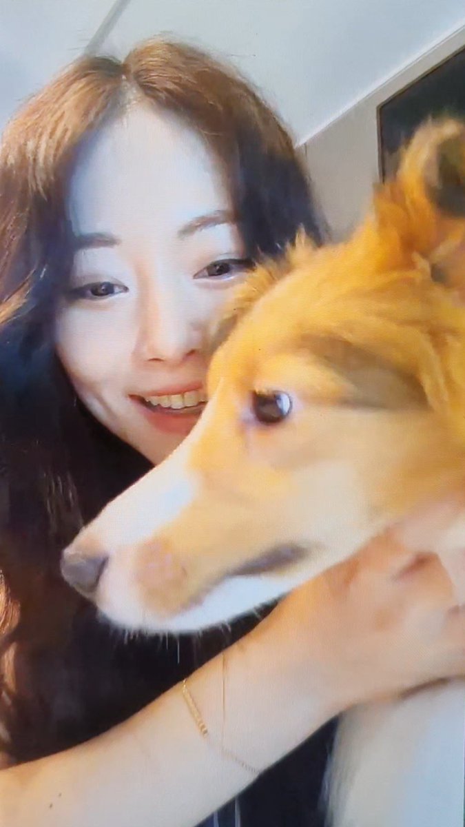 Tzuyu being interrupted by her secret third dog that we pretend we haven't known about for the past year