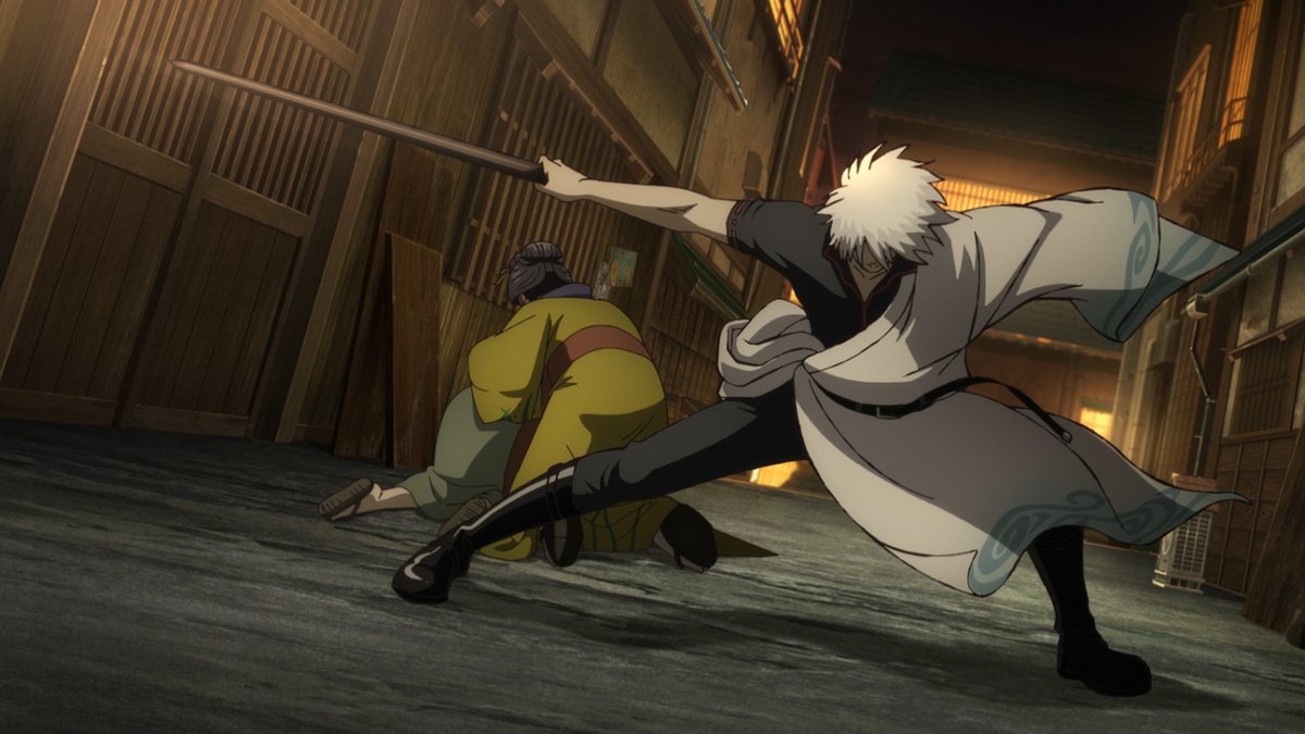 WATCH: Local samurai takes a kunai to the face Gintama the Movie 2026: Yoshiwara in Flames is NOW PLAYING on Netflix!