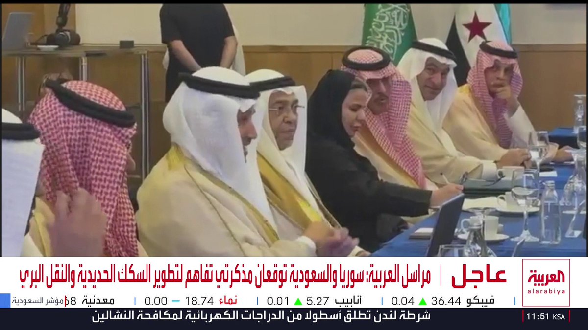 🔴 بالقطار.. من السعودية إلى سوريا 🇸🇦🇸🇾 🚄 بحسب العربية : سوريا والسعودية توقعان مذكرتي تفاهم لتطوير السكك الحديدية والنقل البري ..