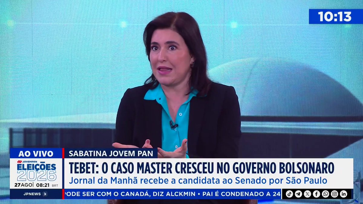 Simone Tebet: “Banco Master teve seu crescimento no governo Bolsonaro” 📺 Confira ao vivo: #JornalDaManhã
