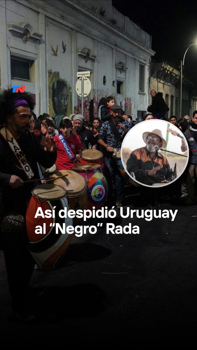 Uruguay salió a las calles minutos después de que se confirmara la muerte de Rubén "El Negro" Rada. Lo despidieron al ritmo de los tambores. El músico había declarado una vez que quería que su tumba sea "una tumba musical": "Una gran llamada de tambores".