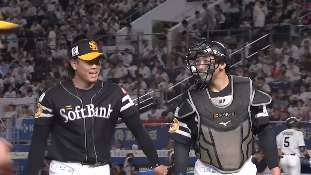 祐大のおかげ⁉👀 山本祐大 選手との元ベイスターズバッテリーで8勝目を挙げた！🙌 福岡ソフトバンク 上茶谷大河 投手が6回94球7安打無四球9奪三振2失点のピッチング！⚾