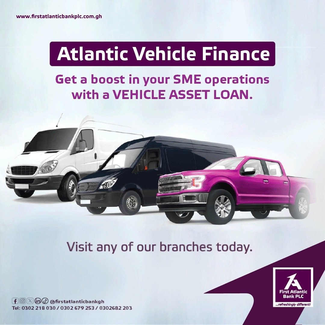 Your business deserves a vehicle that keeps it moving. With the Atlantic Vehicle Finance Loan, SMEs can access medium-term financing to acquire the vehicle they need to support their operations. 📍 Visit the nearest First Atlantic Bank PLC branch today to apply.