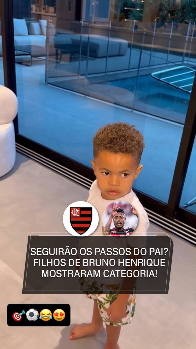TÁ NO DNA! Através de suas redes sociais, Bruno Henrique compartilhou dois vídeos de seus filhos, Lorenzo e Pietro, mostrando muita categoria com a bola no pé! 📽️ b.henrique #FutebolNaESPN