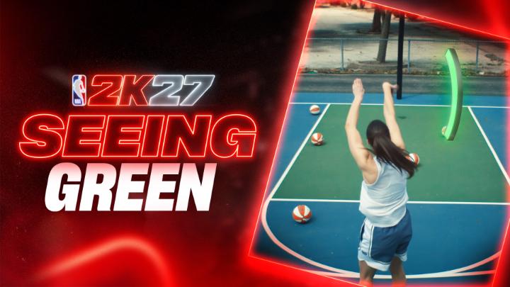 Caitlin is seeing green! Pull up to the Park in NBA 2K27 and start getting green beans like CC 🟢