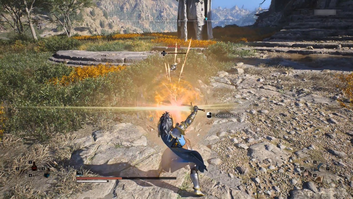 A glider comes into view. Enemy spotted. The Ranger throws an axe. The Warrior parries it—sending it straight back. Watch the fight in #ArcheAgeChronicles
