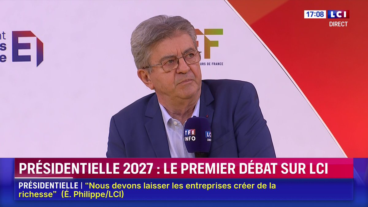 🔴 Jean-Luc Mélenchon : "Il nous faut que l'argent circule et non pas qu'il soit retenu dans des bulles" ▶️ Sept candidats à la présidentielle devant les patrons : le grand débat de #LaREF26 du Mouvement des Entreprises de France sur LCI