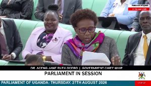 📹 Earlier, the Government Chief Whip, Hon. Dr. Jane Ruth Aceng Ocero had proposed that the recommendation to terminate the contract be dropped, and give time for the contract of M/s EGIS to complete its remaining period. "Terminating the contract at this time, when it is left with nine months, will not be valuable to the country." #PlenaryUg