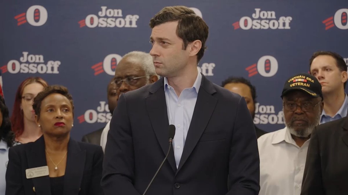 Ossoff: What did we learn this morning in the Washington Post? Yet another connection between Congressman Mike Collins and white nationalism, between Congressman Mike Collins and neo-Nazi ideology. One of the congressman's staffers posting swastikas online and depicting himself in the costume of the Ku Klux Klan. Disgraceful — disgraceful and disqualifying. Yet another week, yet another scandal for the bigot Congressman Mike Collins and his collapsing Senate campaign.