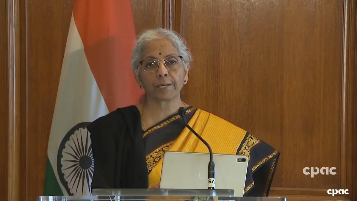 Our discussions centred around three broad categories. The first one is macroeconomic developments, which we have to assess for ourselves and domestic policy priorities for both countries, each for its own. So India has demonstrated remarkable macroeconomic resilience. We also recognised the complementarities between the two economies, India and Canada, and the considerable scope to deepen investment and economic cooperation. - Smt Nirmala Sitharaman in Toronto (1/n)