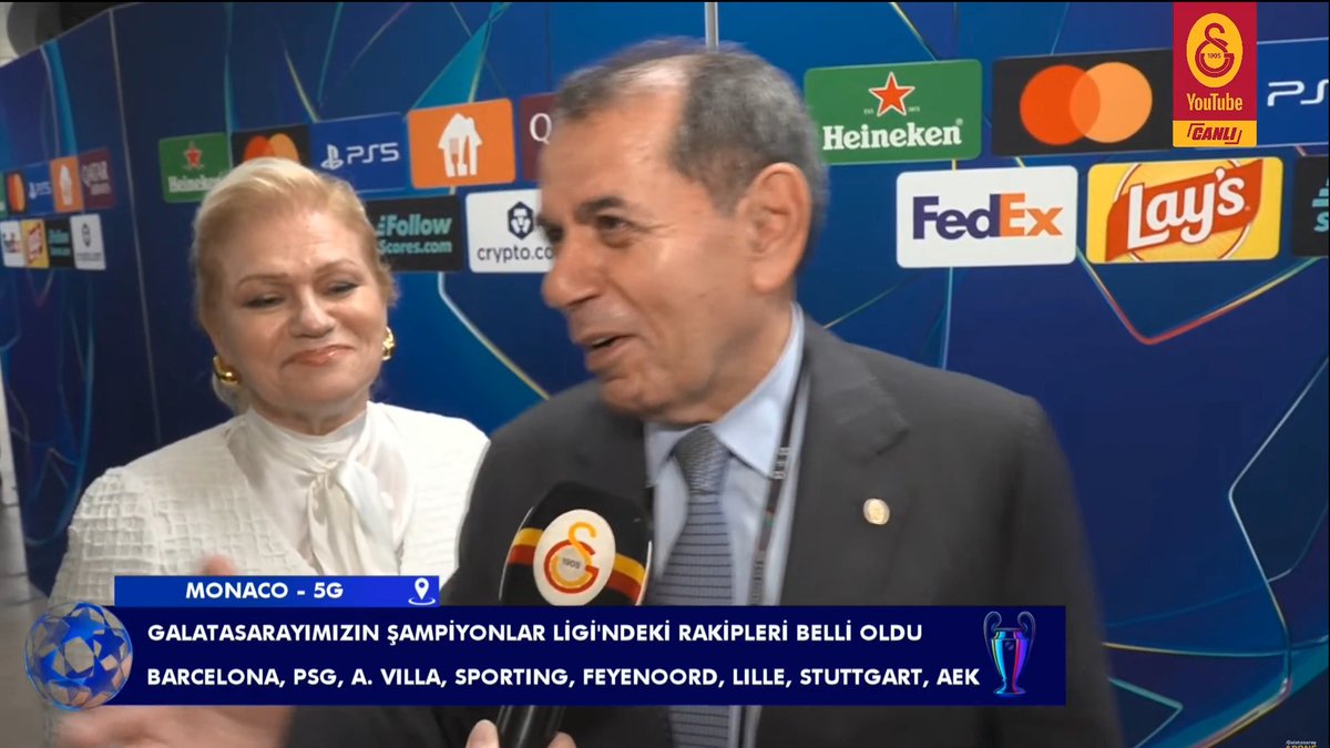 Dursun Özbek: "PSG başkanıyla lobide görüştük, 'ne var ne yok?' diye hal hatır ederken; 'biz herhalde Paris'te oynayacağız' dedim, gerçekten kurada çıktı (Gülerek)."