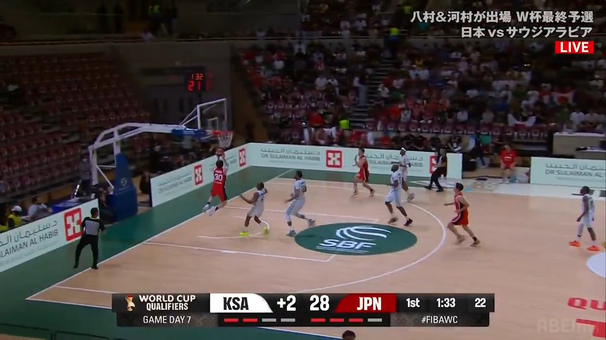 [速報]1Q マジシャン齋藤拓実 異次元パス→富永啓生ゴール! FIBAワールドカップ予選🏀 🇯🇵日本×サウジアラビア🇸🇦 📺ABEMA・テレビ朝日系列にて無料生中継 #AkatsukiJapan 名古屋ダイヤモンドドルフィンズ 公式 レバンガ北海道