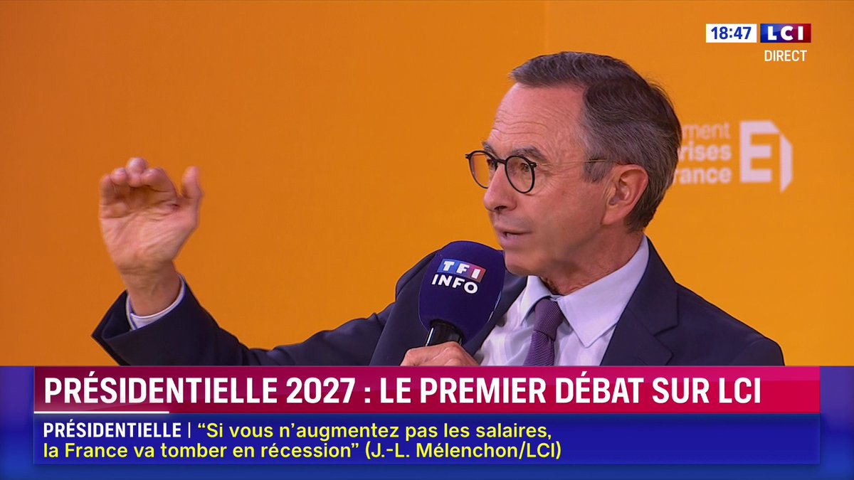 🔴 Bruno Retailleau : "On a un système qui encourage trop l'assistanat" ▶️ Sept candidats à la présidentielle devant les patrons : le grand débat de #LaREF26 du Mouvement des Entreprises de France sur LCI