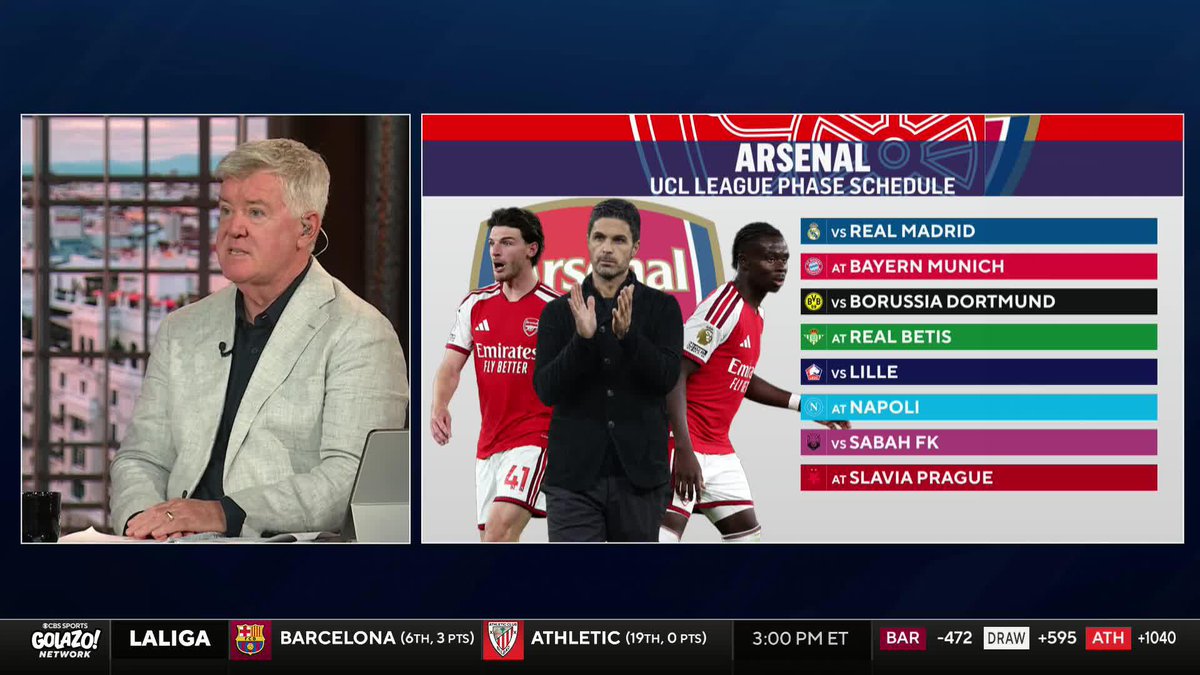 “Arsenal have got the wind at their backs at the moment.” Geoff Shreeves and Nico Cantor dive into Arsenal’s UCL league phase schedule 🔴