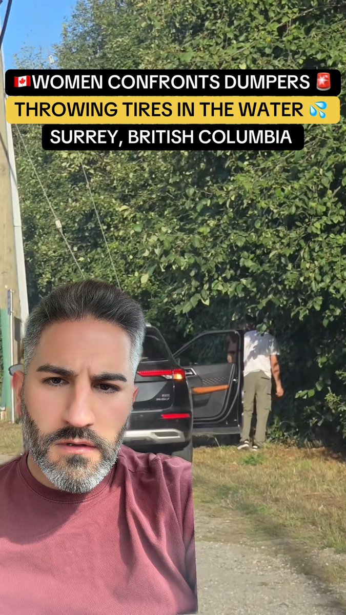 A Canadian women confronts illegal dumpers throwing their used tires into the water in Surrey, British Columbia. This Canadian hero held them accountable, even as they tried to argue with her, she watched until they got the tires out of the water.