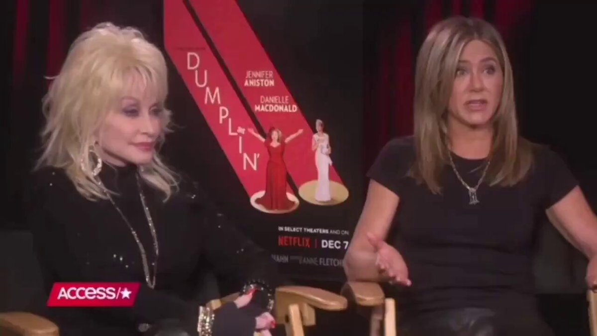 In 2018, while Jennifer Aniston and Dolly Parton were promoting Dumplin’, Sandra Bullock suddenly crashed their interview carrying tequila, shot glasses, lime juice, and lime wedges.