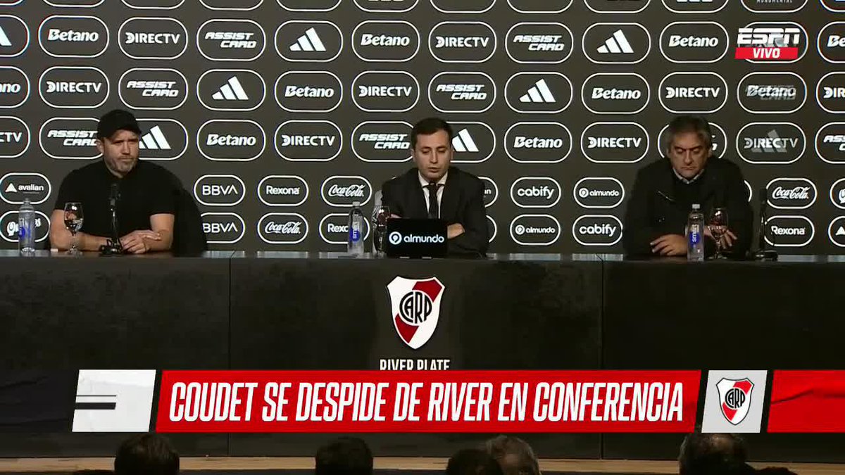 "DAR UN PASO AL COSTADO" Di Carlo, Presidente de River, confirma la salida del Chacho Coudet del equipo millonario. ▶️ Mirá #ESPNF90 en el Plan Premium de #DisneyPlus