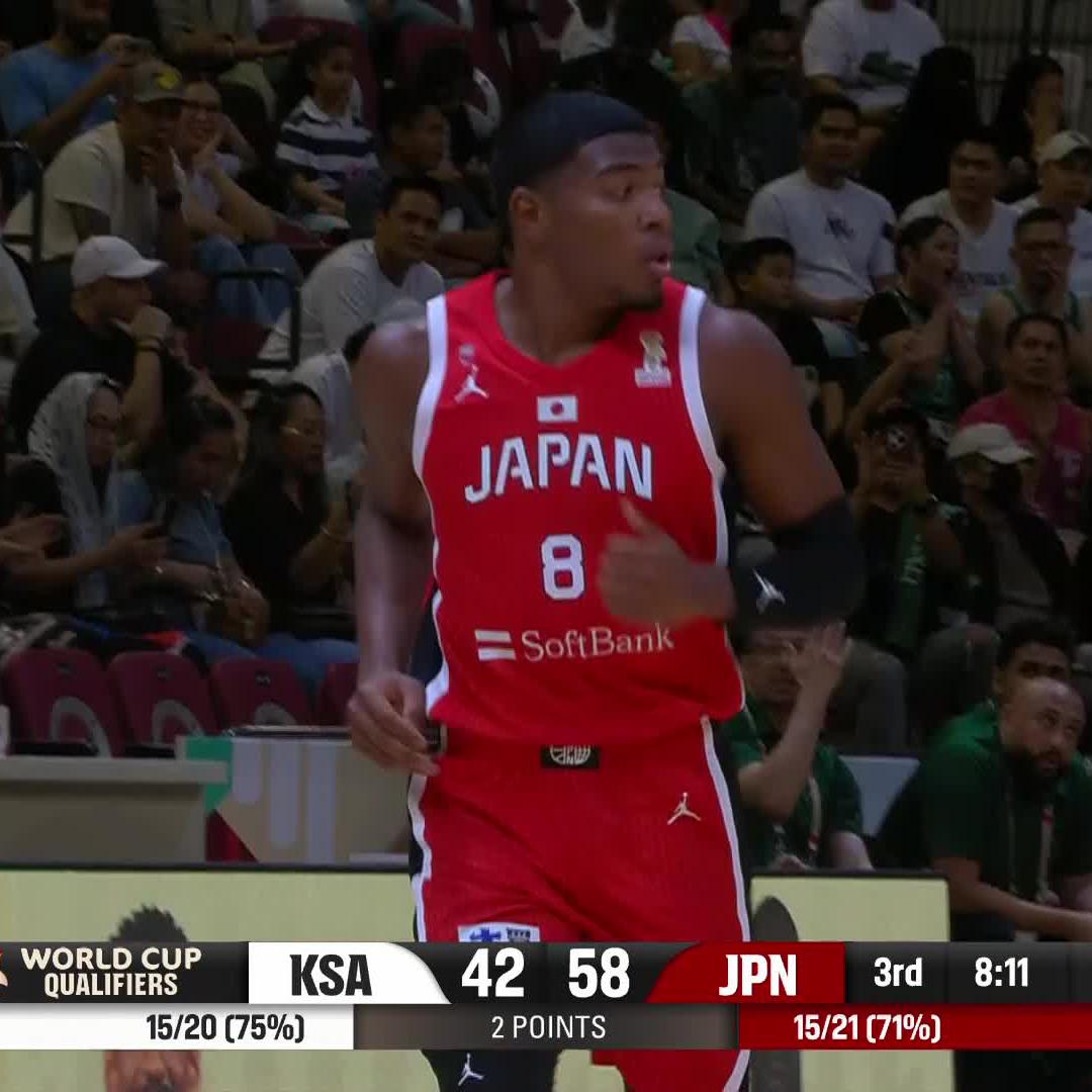 Rui Hachimura came back HOT. HOT. HOT. 🔥 29 PTS on 84.7% FG, 4 REB, 2 STL and 1 BLK over Saudi Arabia to help Akatsuki Japan to a 106-78 win 😳 #FIBAWC | #StepItUp