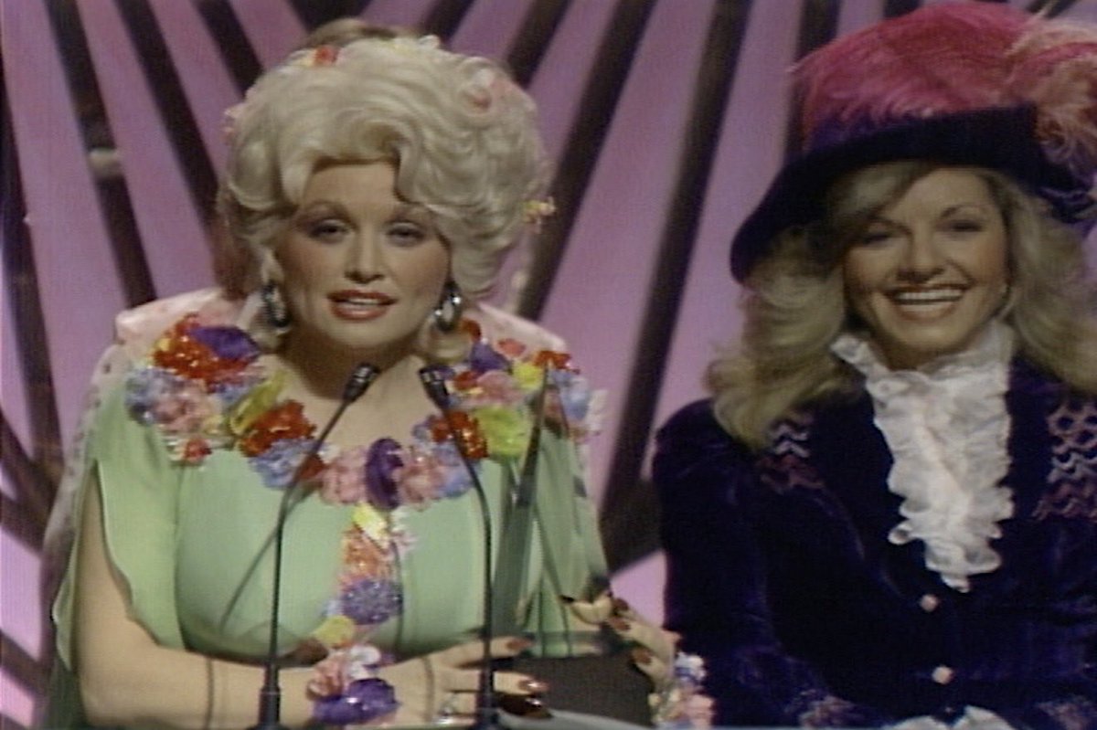 A 3-time American Music Award winner, Dolly Parton accepts the award for Favorite Country Album from her sister Stella, for her first self-produced album "New Harvest...First Gathering," at the 1978 #AMAs 💎💗