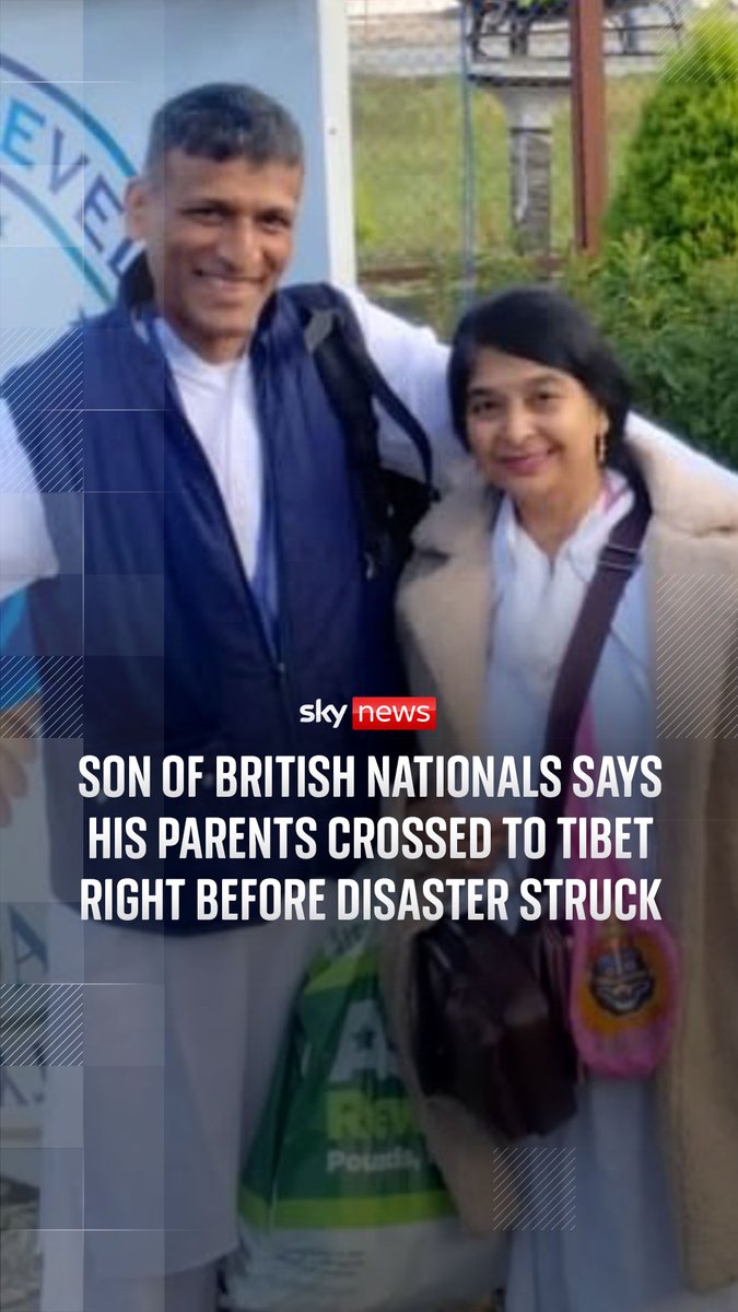 Anant Patel is appealing to the authorities as he received information that his parents crossed the Gyirong border into Tibet around 15 minutes before it was swept away by water. Sky correspondent Shamaan Freeman-Powell reports. Floods latest: