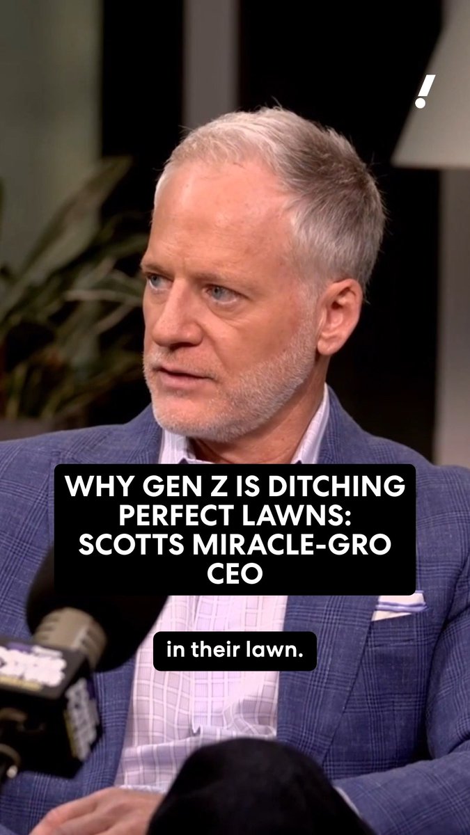 Gen Z is ditching perfect lawns, saying "good enough." 🌱 "The next gen consumer, they just want a space that's fun and safe, and good... They don't mind an occasional dandelion in their lawn," Baxter tells Brian Sozzi. Watch the full episode of Power Players here: