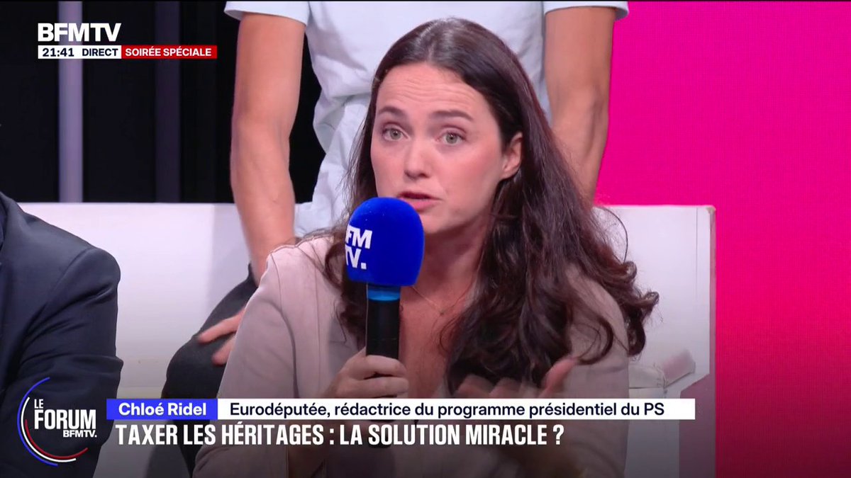 "Si on ne rétablit pas une plus grande justice dans l'héritage, on va tout droit vers une société de rentiers", estime Chloé Ridel, eurodéputée PS #ForumBFMTV