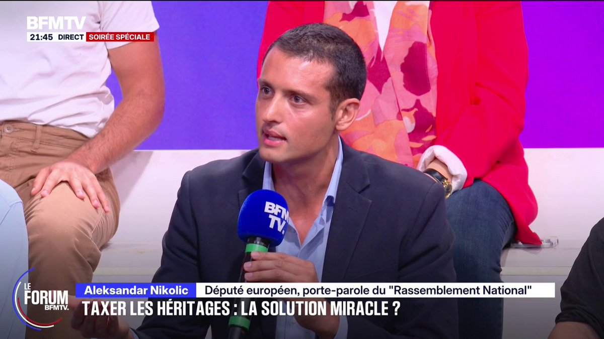 "Le problème en France n'est pas qu'on a trop de riches, on a trop de précaires", déclare Aleksandar Nikolic, porte-parole du Rassemblement national #ForumBFMTV