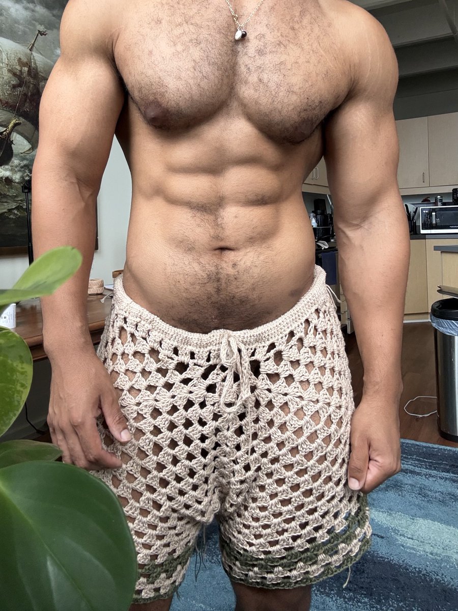 Wide leg drop crotch crochet shorts. Video tutorial forthcoming 🩳🪝🧶
