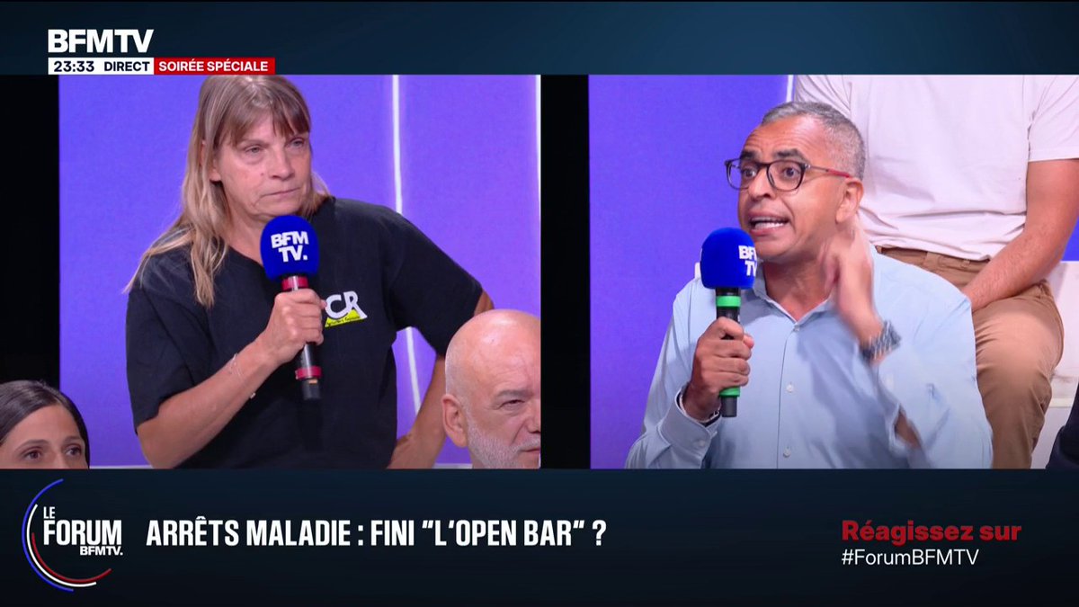 Arrêts maladie: l'échange tendu entre Farid, enseignant, et Natacha, agricultrice #ForumBFMTV